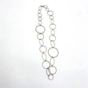 CLAIRE'S Y2K Circle Tarnished Silver Tone Necklace Costume Jewelry